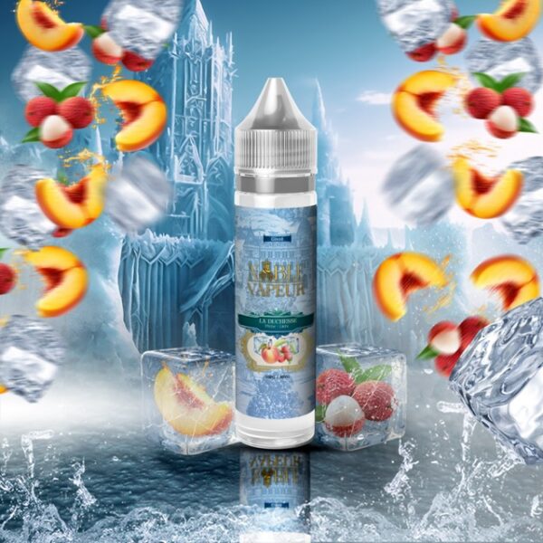 La duchesse eliquide peche litchi givré ice